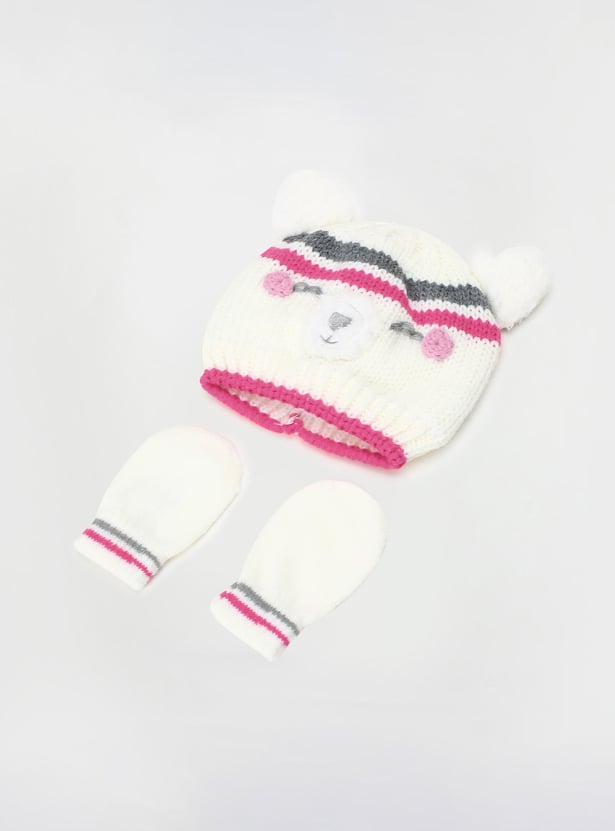 Boys Knitted Beanie & Mitten Set