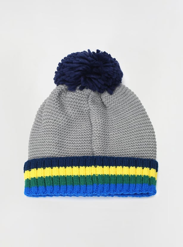 Boys Embroidered Beanie & Mitten Set
