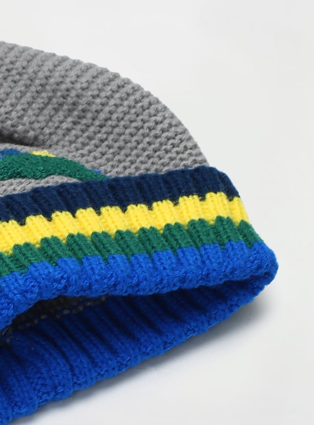 Boys Embroidered Beanie & Mitten Set