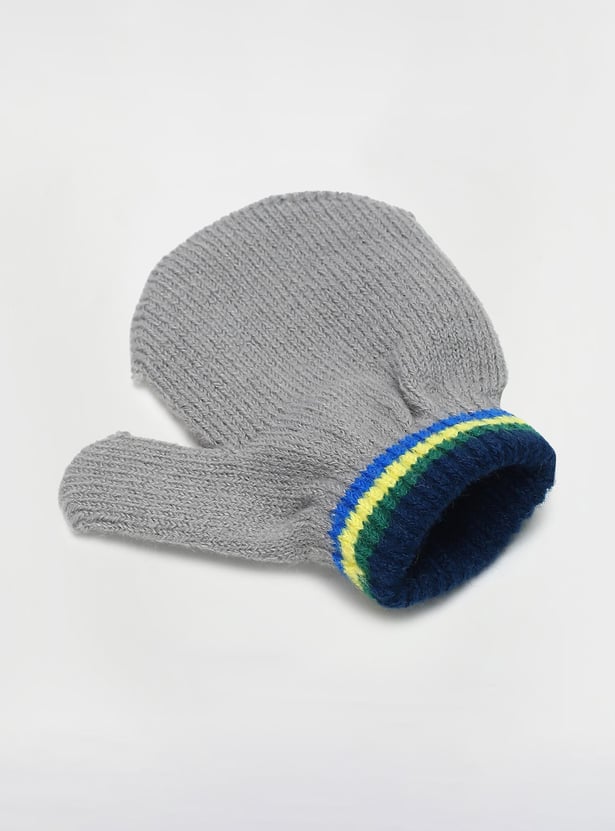Boys Embroidered Beanie & Mitten Set