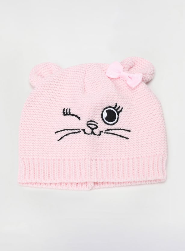 Girls Embroidered Mitten Set