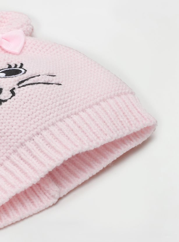 Girls Embroidered Mitten Set