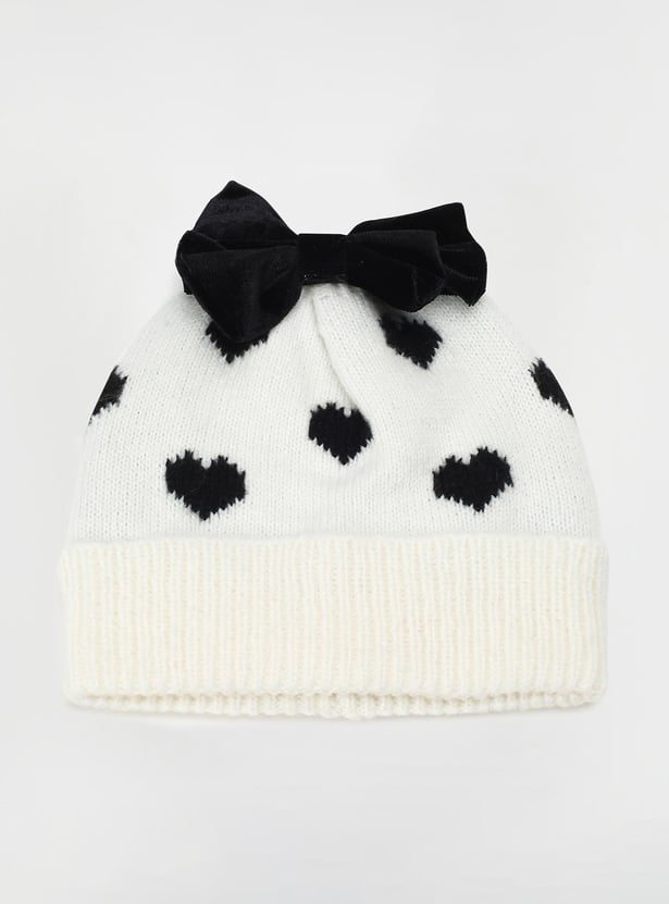 Girls Knitted Beanie & Mitten Set