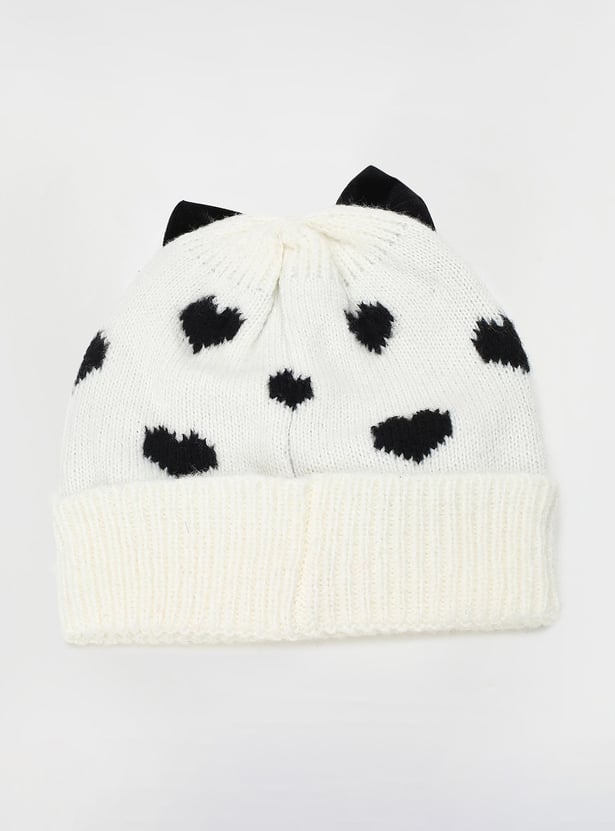 Girls Knitted Beanie & Mitten Set
