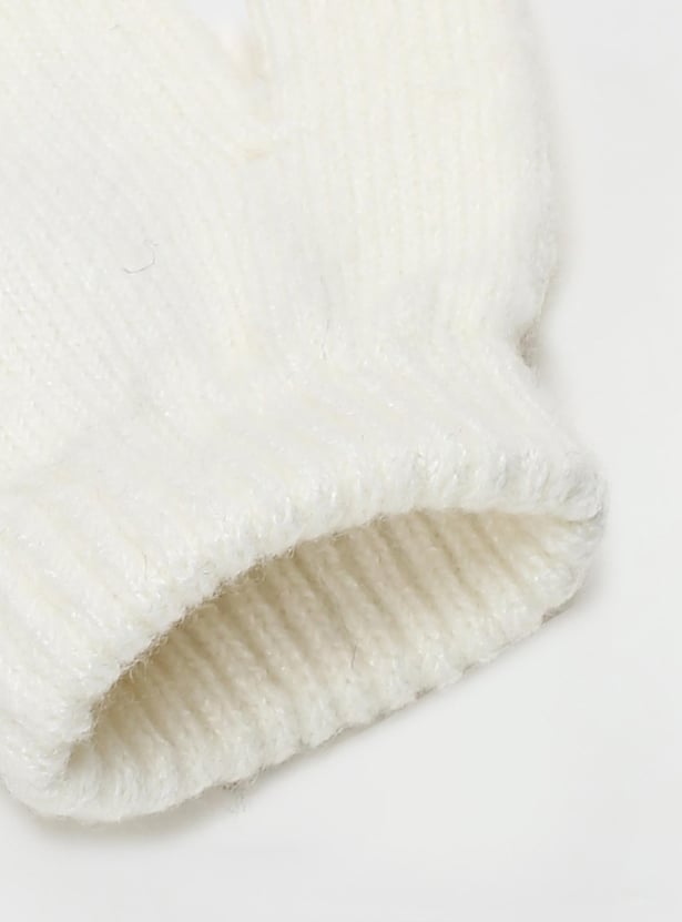 Girls Knitted Beanie & Mitten Set