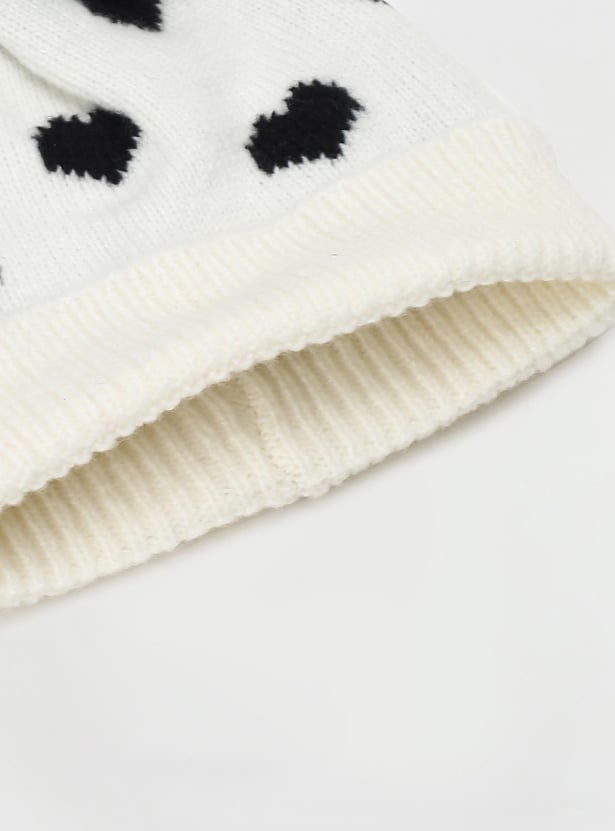 Girls Knitted Beanie & Mitten Set