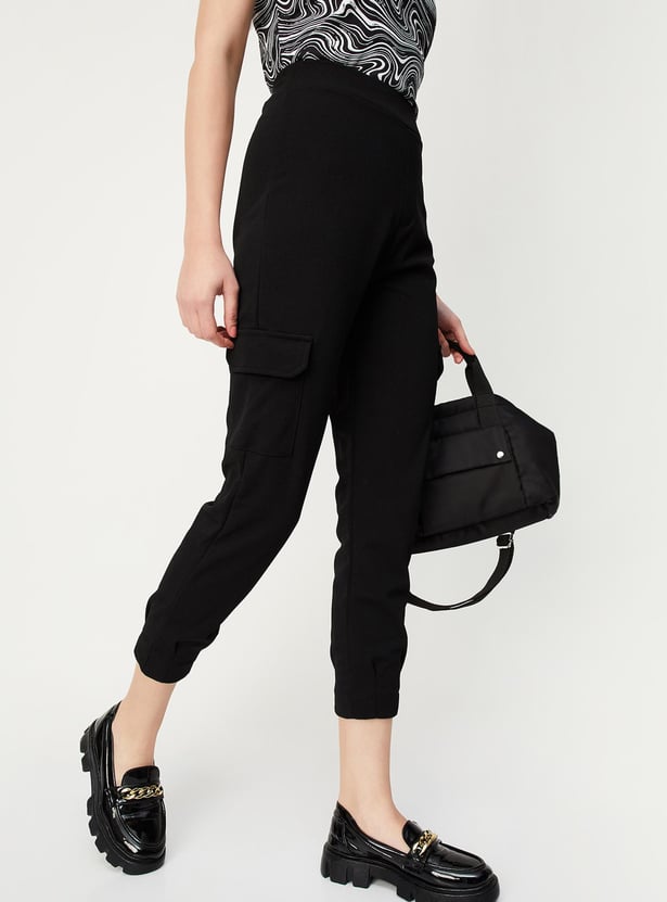 Women Solid Cropped Joggers