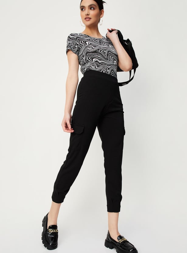 Women Solid Cropped Joggers