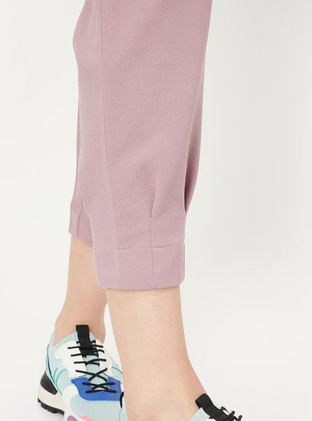Women Solid Cropped Joggers