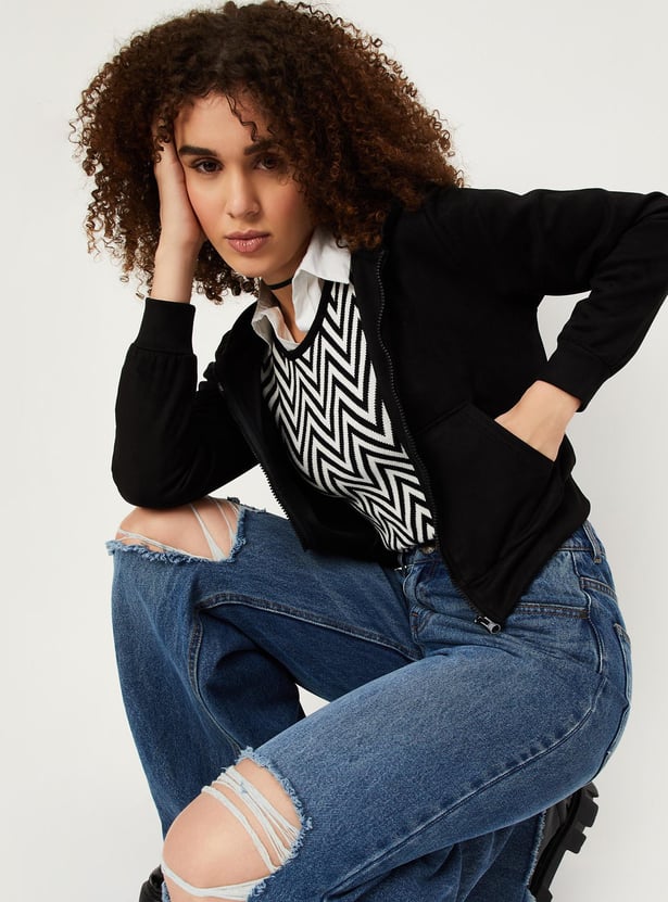 Women Cropped Hooded Sweatshirt