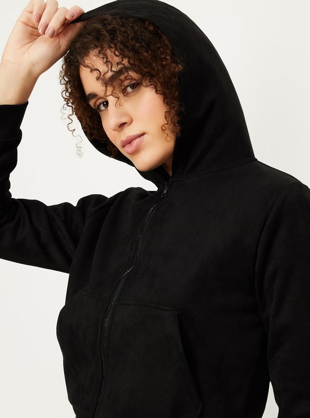 Women Cropped Hooded Sweatshirt