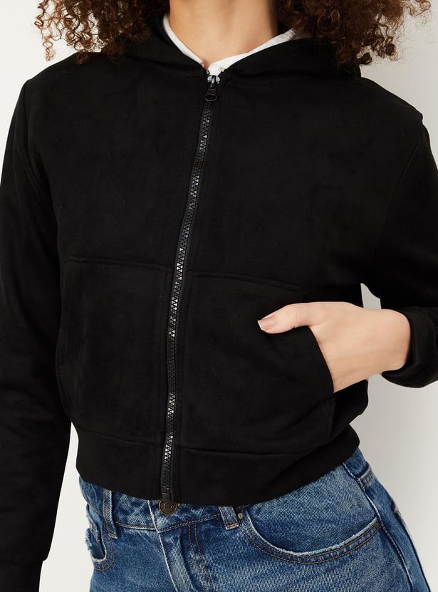 Women Cropped Hooded Sweatshirt