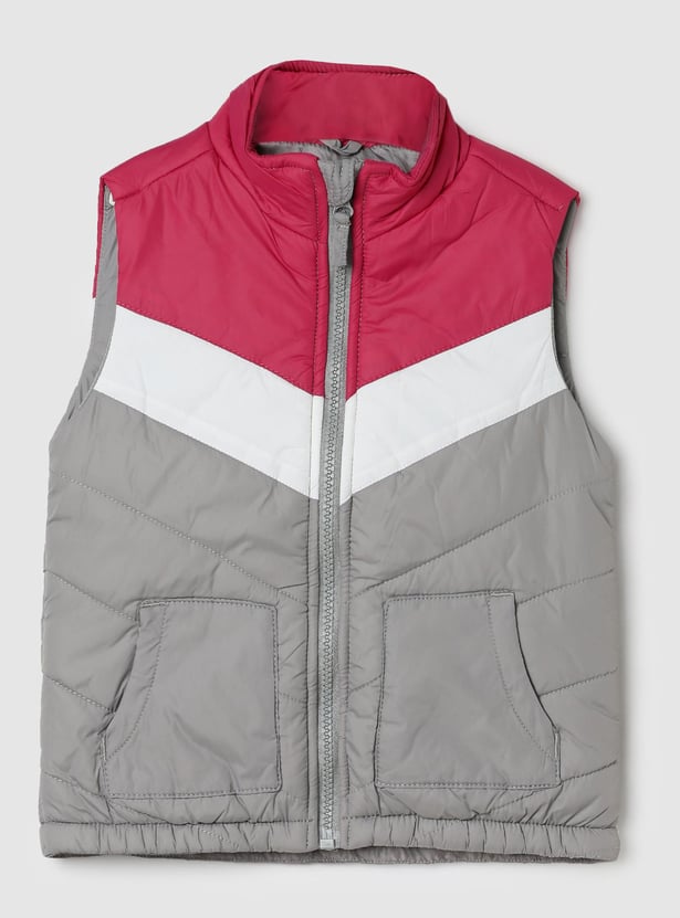 Girls Colourblocked Gilet