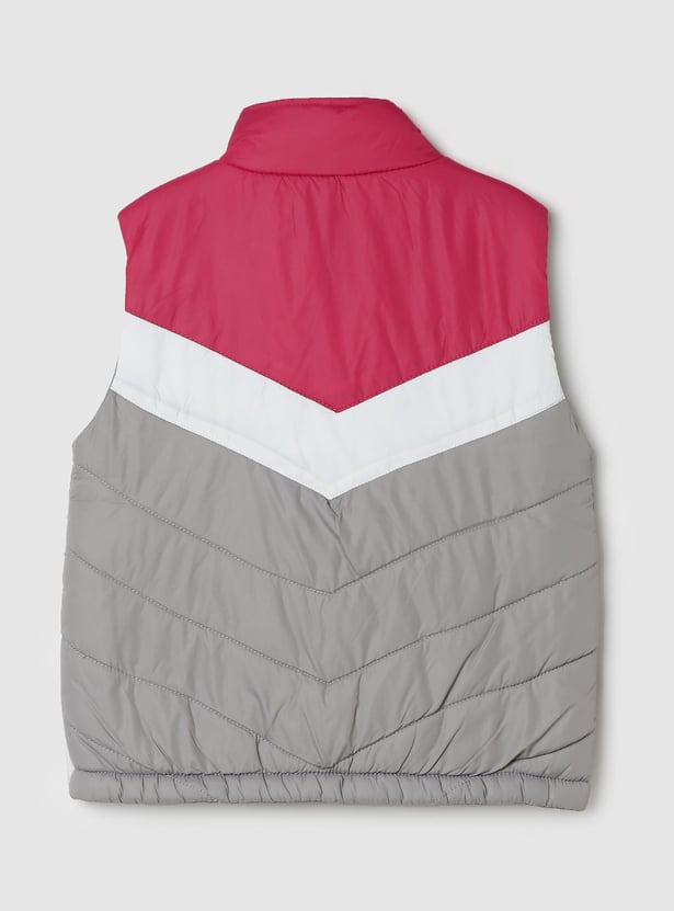 Girls Colourblocked Gilet