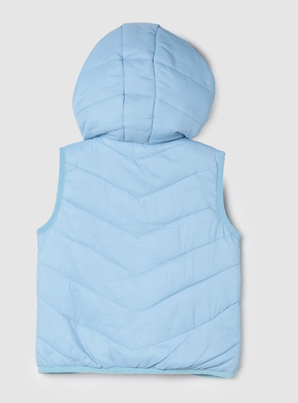 Girls Solid Hooded Gilet