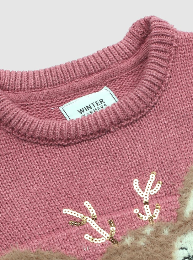 Girls Applique Detail Sweater
