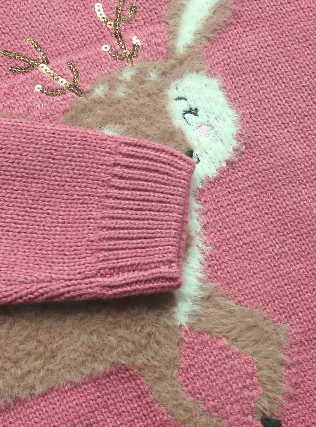 Girls Applique Detail Sweater
