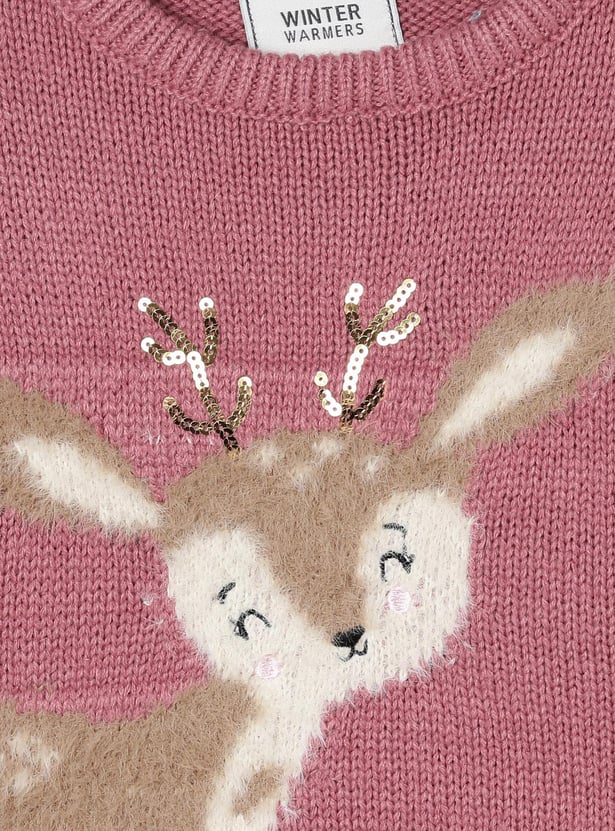 Girls Applique Detail Sweater