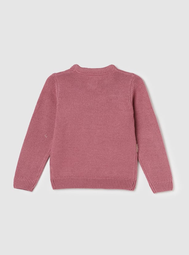 Girls Applique Detail Sweater