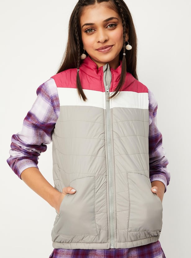 Girls Colourblocked Gilet