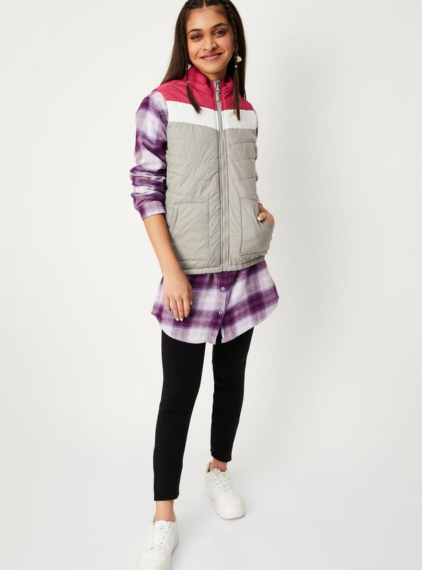 Girls Colourblocked Gilet