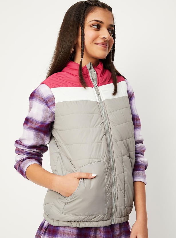 Girls Colourblocked Gilet