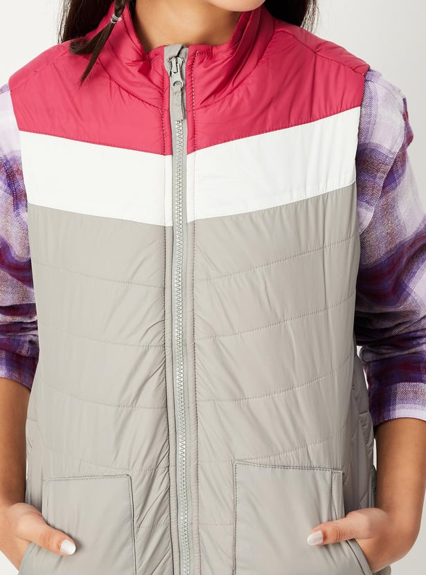 Girls Colourblocked Gilet