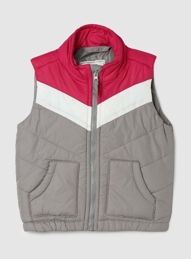 Girls Colourblocked Gilet Jacket