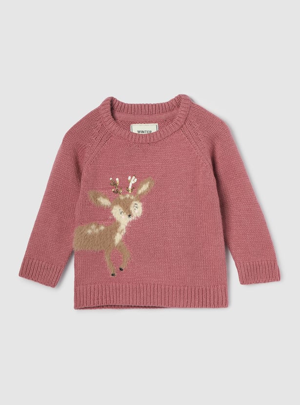 Girls Applique Detail Sweater