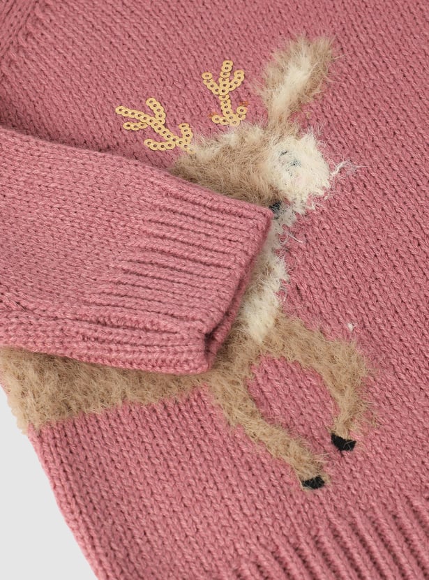 Girls Applique Detail Sweater