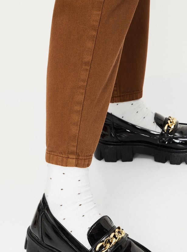 Women Solid Utility Trousers