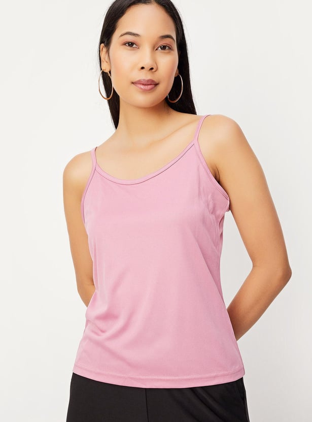 Women Tie-Up Neck Blouse with Camisole