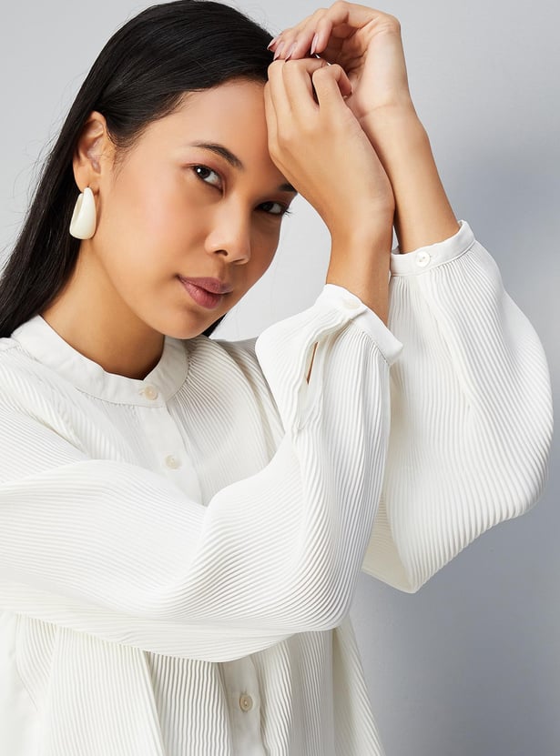 Women Pleated Semi-Formal Blouse