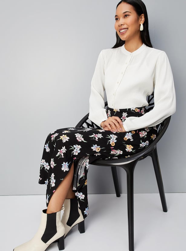 Women Pleated Semi-Formal Blouse