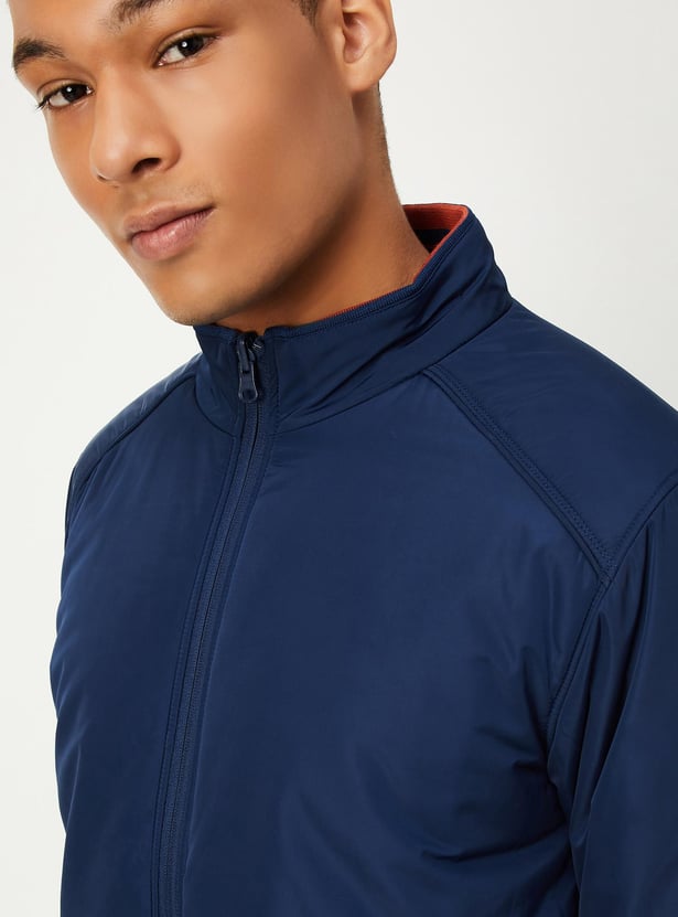 Buy Men Reversible Mock Collar Jacket Online at just Rs. 2999.0