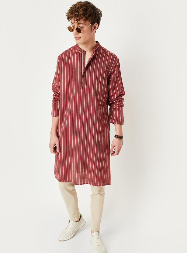 Men Striped Straight Kurta