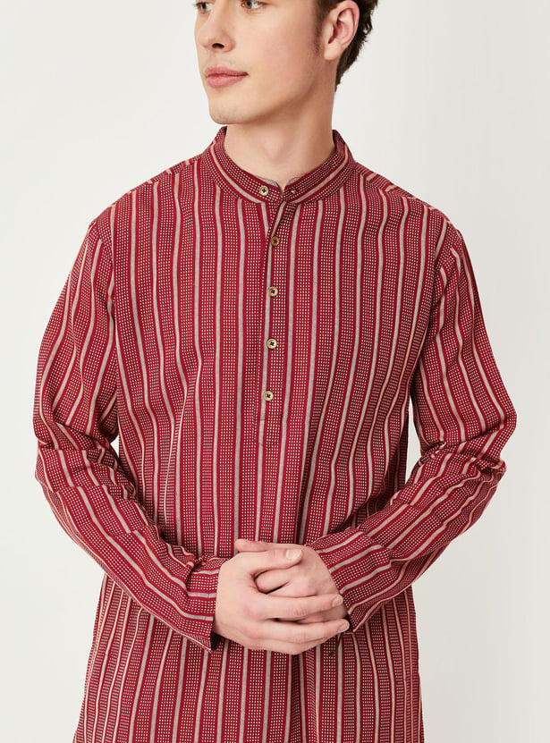 Men Striped Straight Kurta