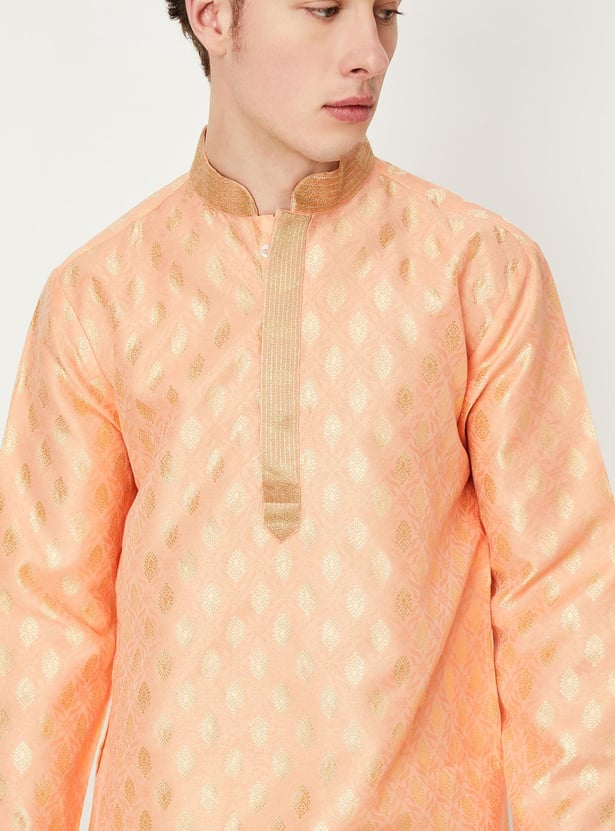 Men Woven Brocade Straight Kurta