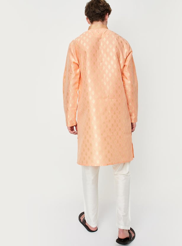 Men Woven Brocade Straight Kurta