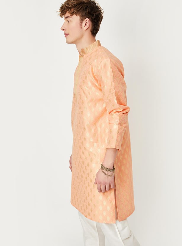 Men Woven Brocade Straight Kurta