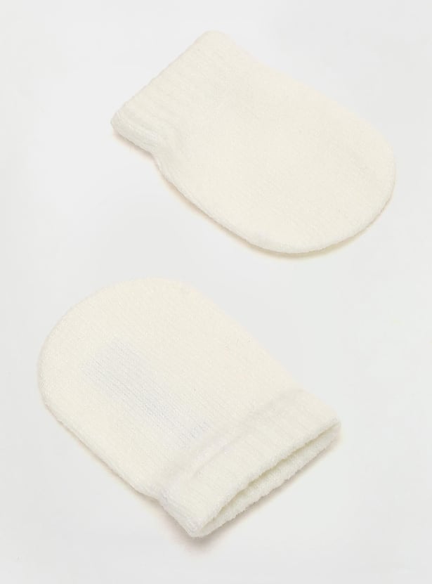 Boys Embroidered Beanie & Mitten Set