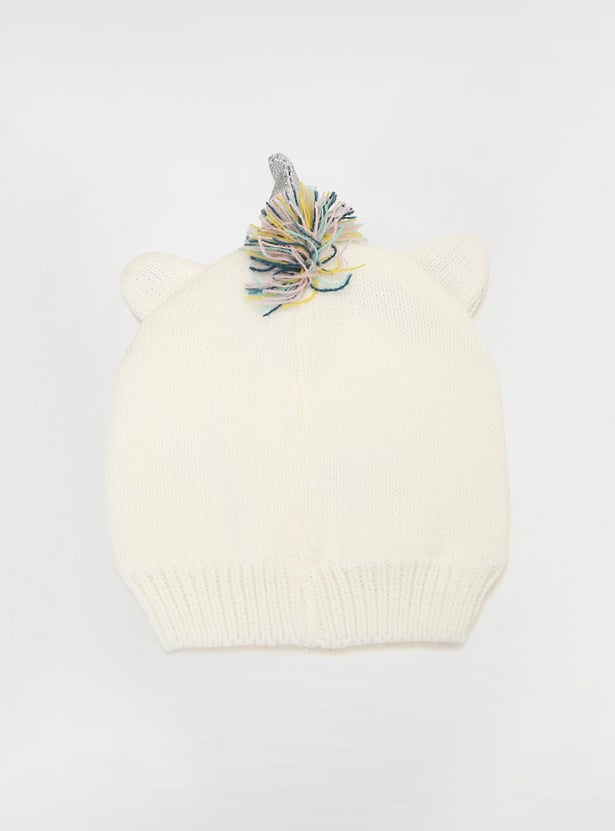 Girls Embroidered Beanie & Mitten Set
