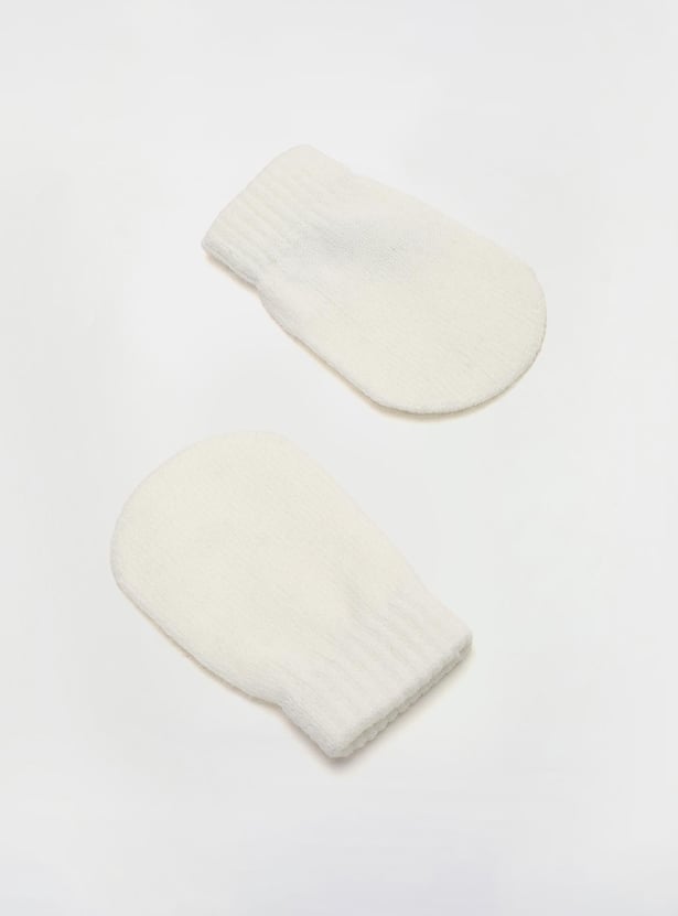 Girls Embroidered Beanie & Mitten Set
