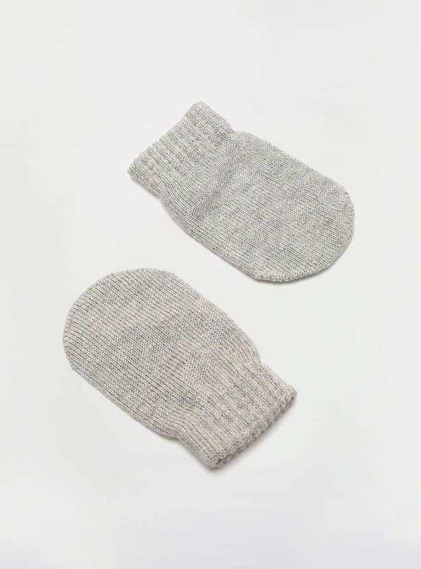 Girls Embroidered Beanie & Mitten Set