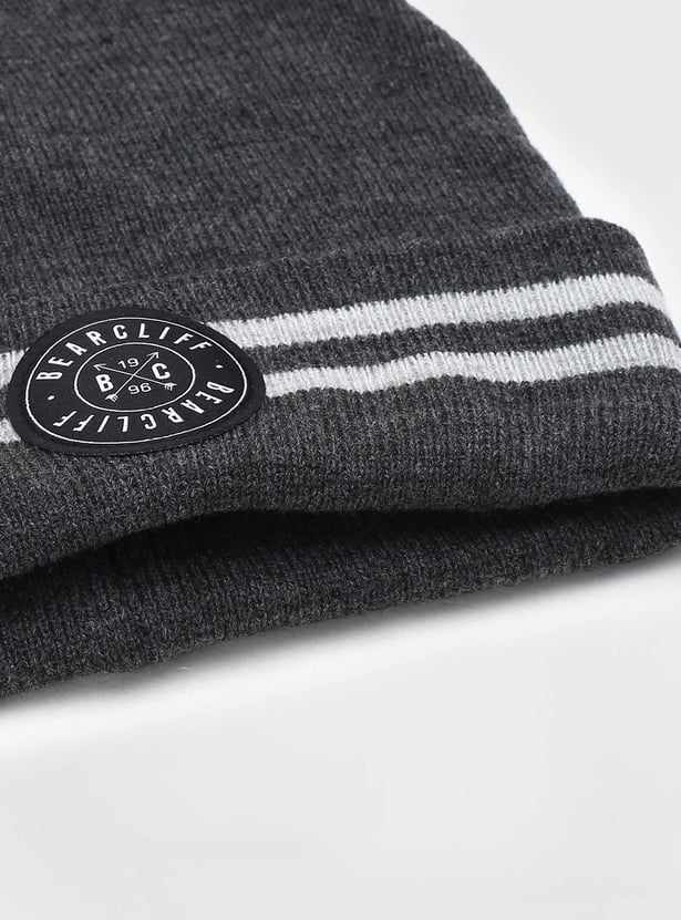 Boys Striped Knitted Beanie