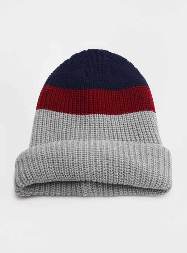 Boys Colorblock Knitted Beanie