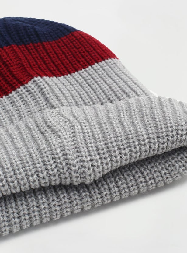 Boys Colorblock Knitted Beanie