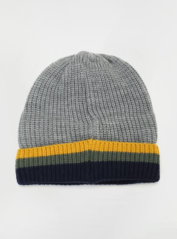 Men Striped Knitted Beanie