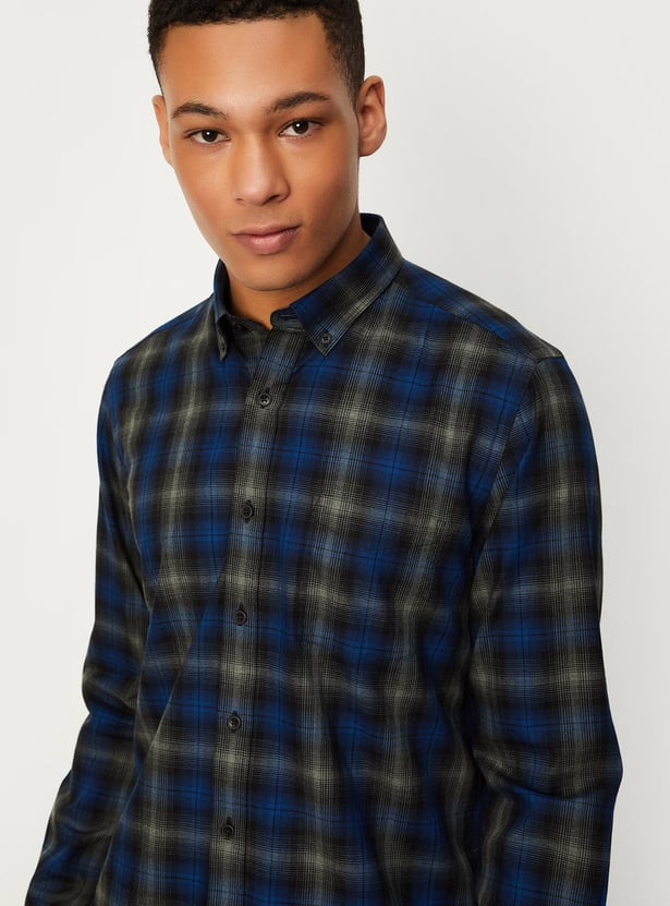 Buy Men Tartan Checked Slim Fit Shirt Online at just Rs. 999.0 ...