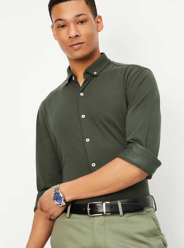 Buy Men Slim Fit Smart Casual Shirt Online at just R…